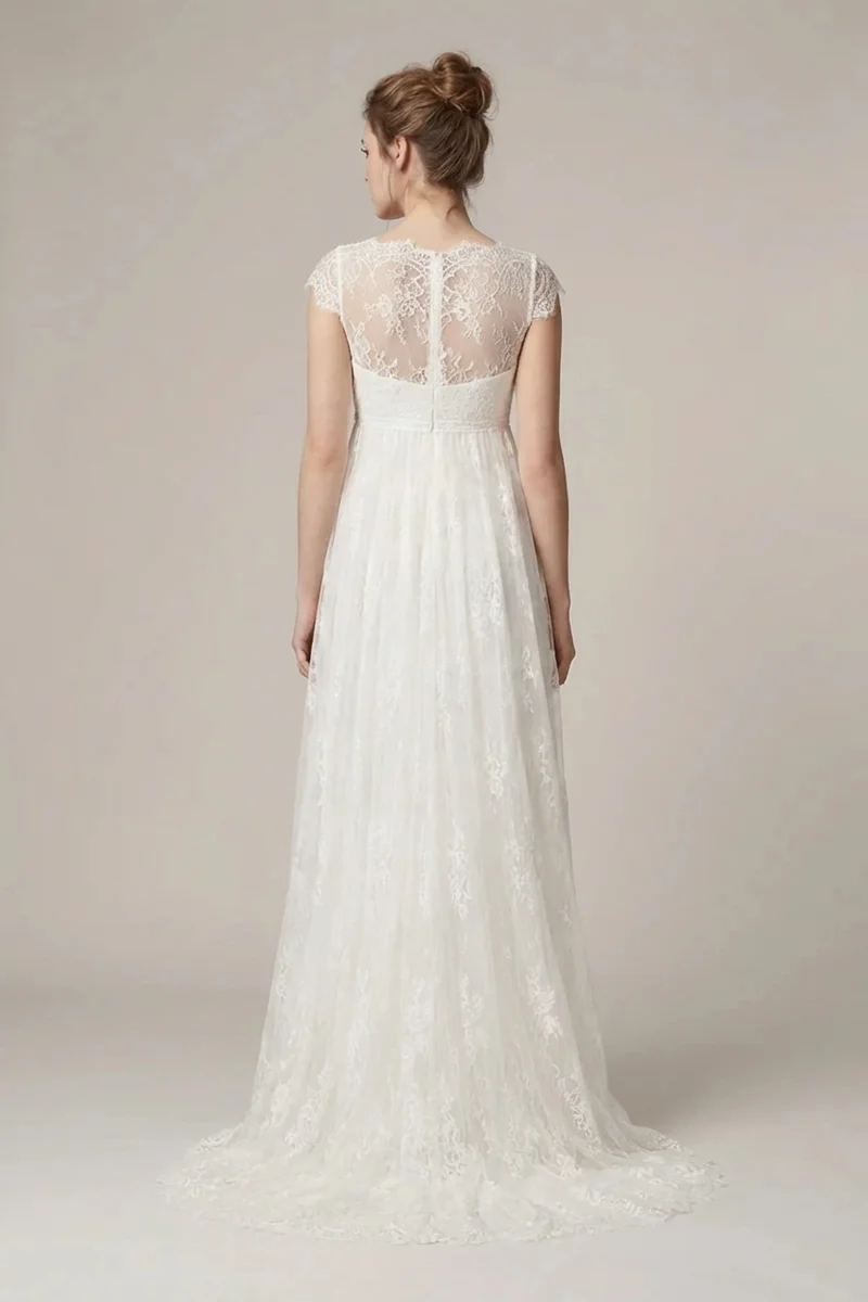 Robe de Mariée Anastasia en Dentelle Taille Empire - 2