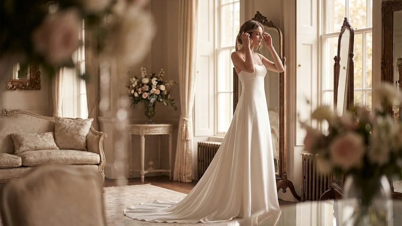 Robe de Mariée Juliette en Satin Taille Empire - 5