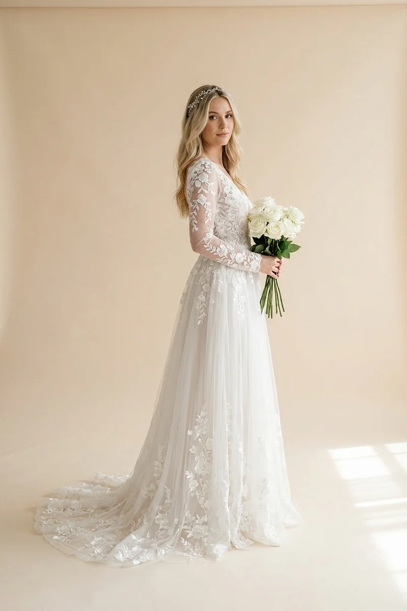 Kristall-Ranken Braut-Haarschmuck mit Perlenakzenten - 1