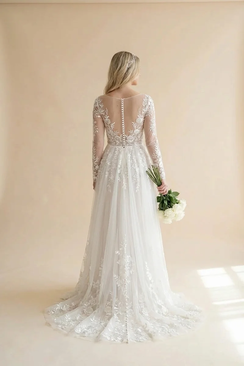 Crystal Vine Bridal Headpiece with Pearl Accents - 2