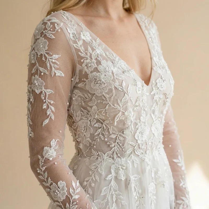 Crystal Vine Bridal Headpiece with Pearl Accents - 3