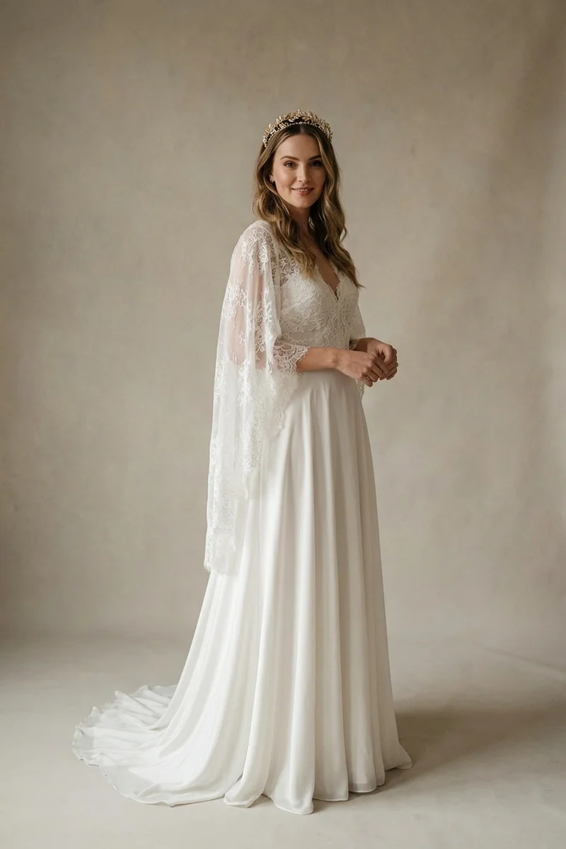 Goldblatt Braut-Tiara mit Strass-Details - 1