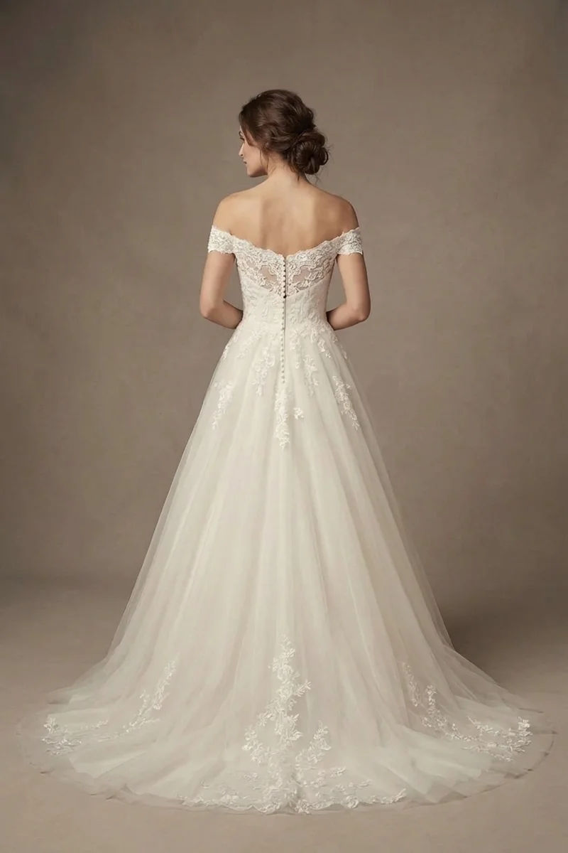 Celeste Robe de Mariée Princesse en Tulle Ivoire - 2