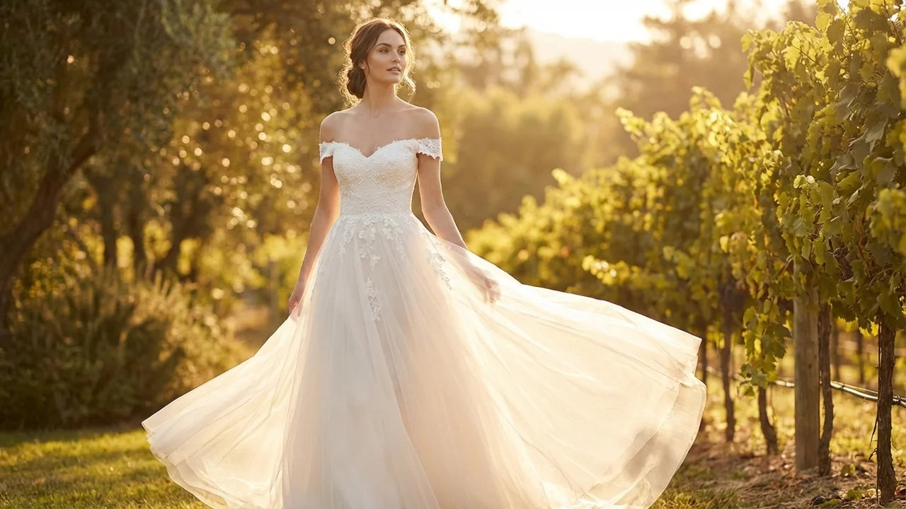 Celeste Robe de Mariée Princesse en Tulle Ivoire - 6