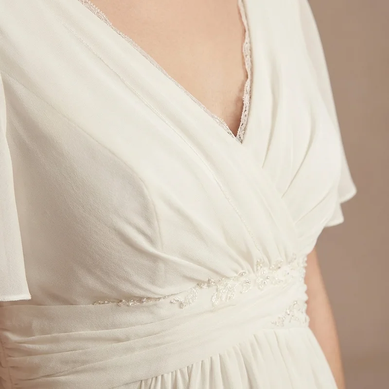 Robe de Mariée Grossesse Eden Taille Empire en Mousseline - 3