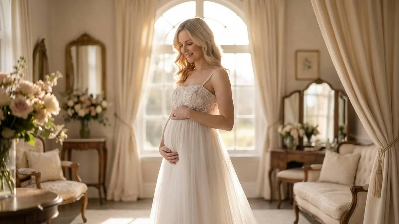 Dahlia Maternity Tulle A-Line Wedding Dress - 5