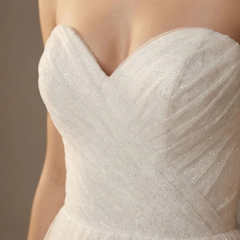 Robe de Mariée Princesse en Tulle Scintillant - 3