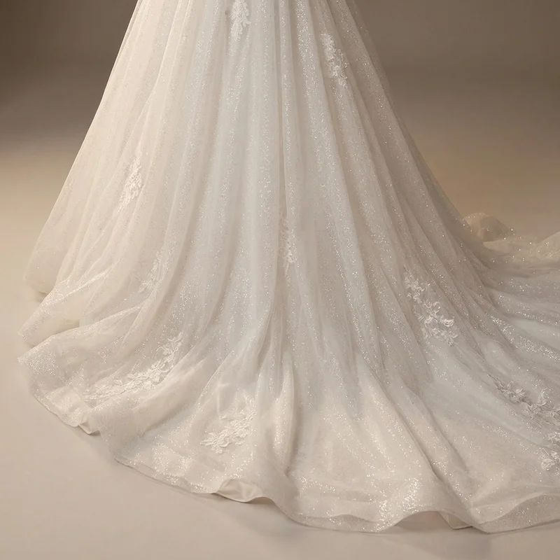 Robe de Mariée Princesse en Tulle Scintillant - 4