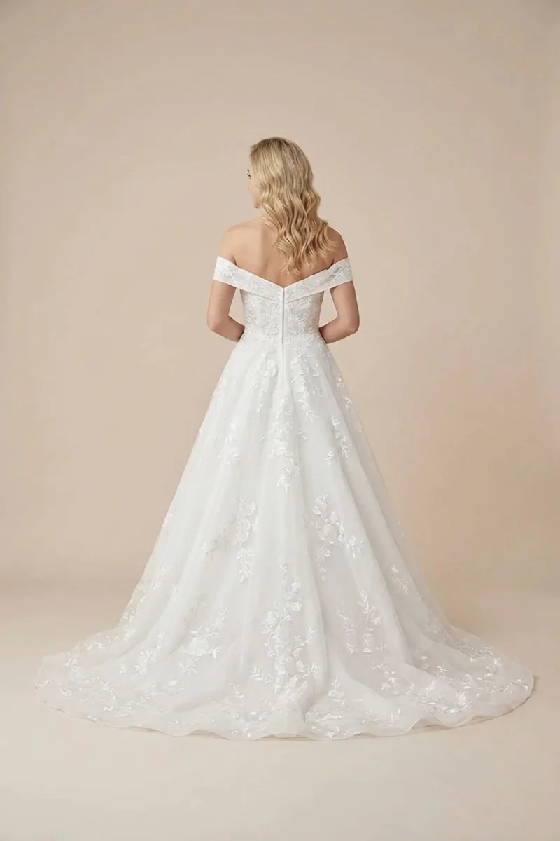 Robe de Mariée Princesse en Organza Brodé - 2