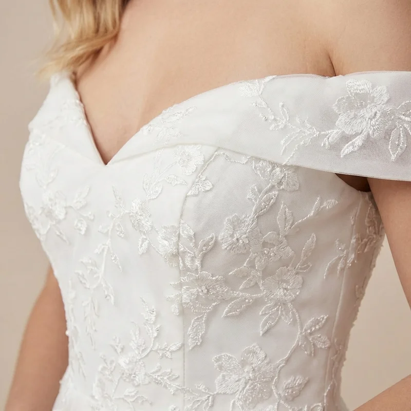 Robe de Mariée Princesse en Organza Brodé - 3