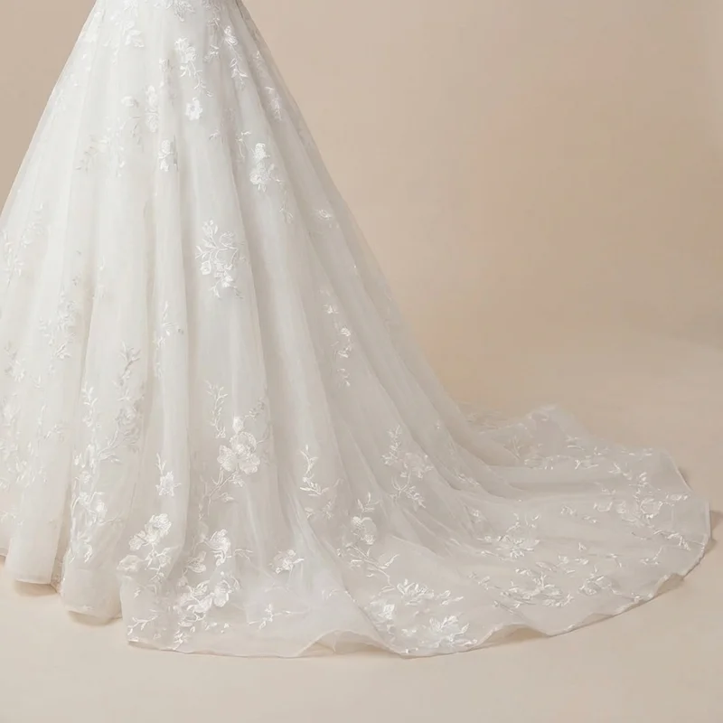 Robe de Mariée Princesse en Organza Brodé - 4