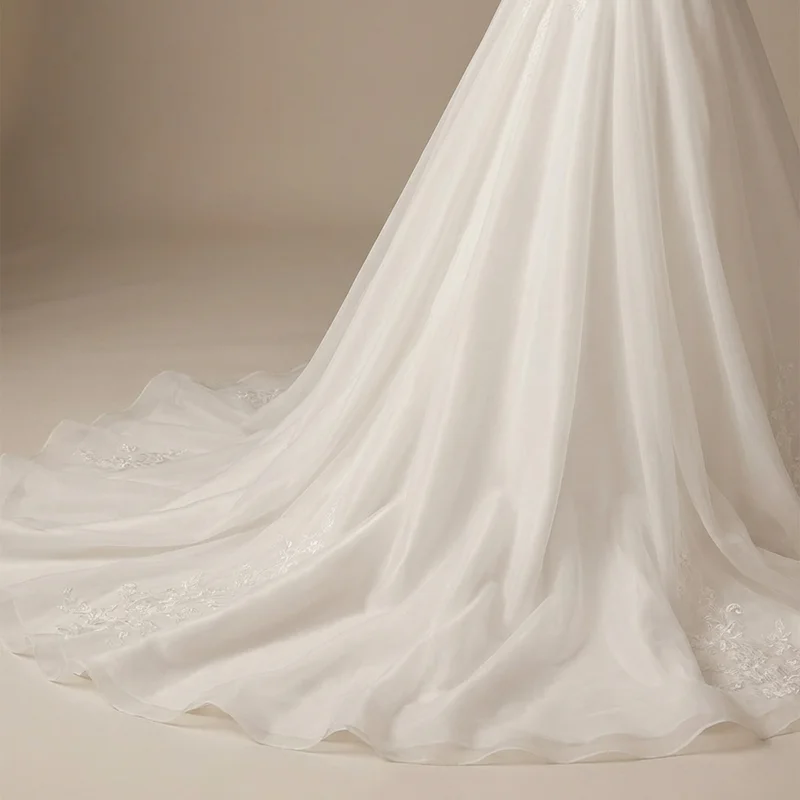 Julia Puffärmel Organza Prinzessin Brautkleid - 4