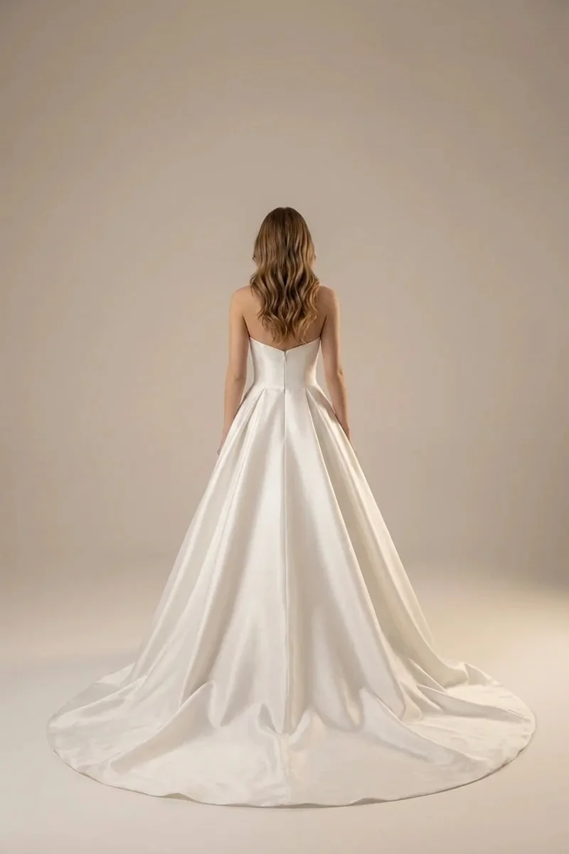 Robe de Bal Classique en Satin Col Cœur - 2