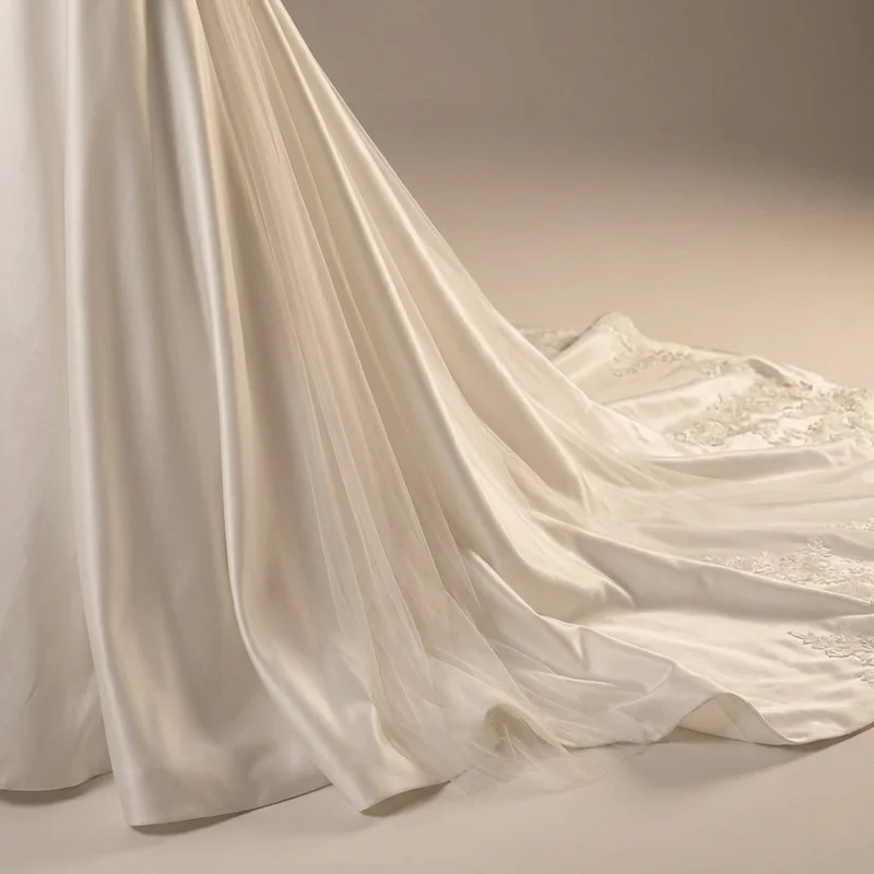 Robe de Bal Classique en Satin Col Cœur - 4