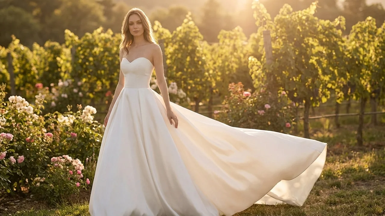 Robe de Bal Classique en Satin Col Cœur - 6