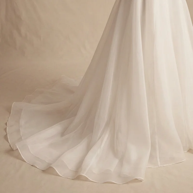 White Organza Princess Ball Gown - 4