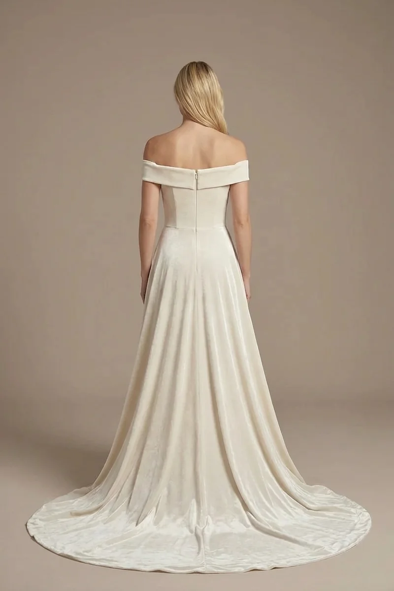 Vivienne Velvet A-Line Winter Wedding Dress - 2